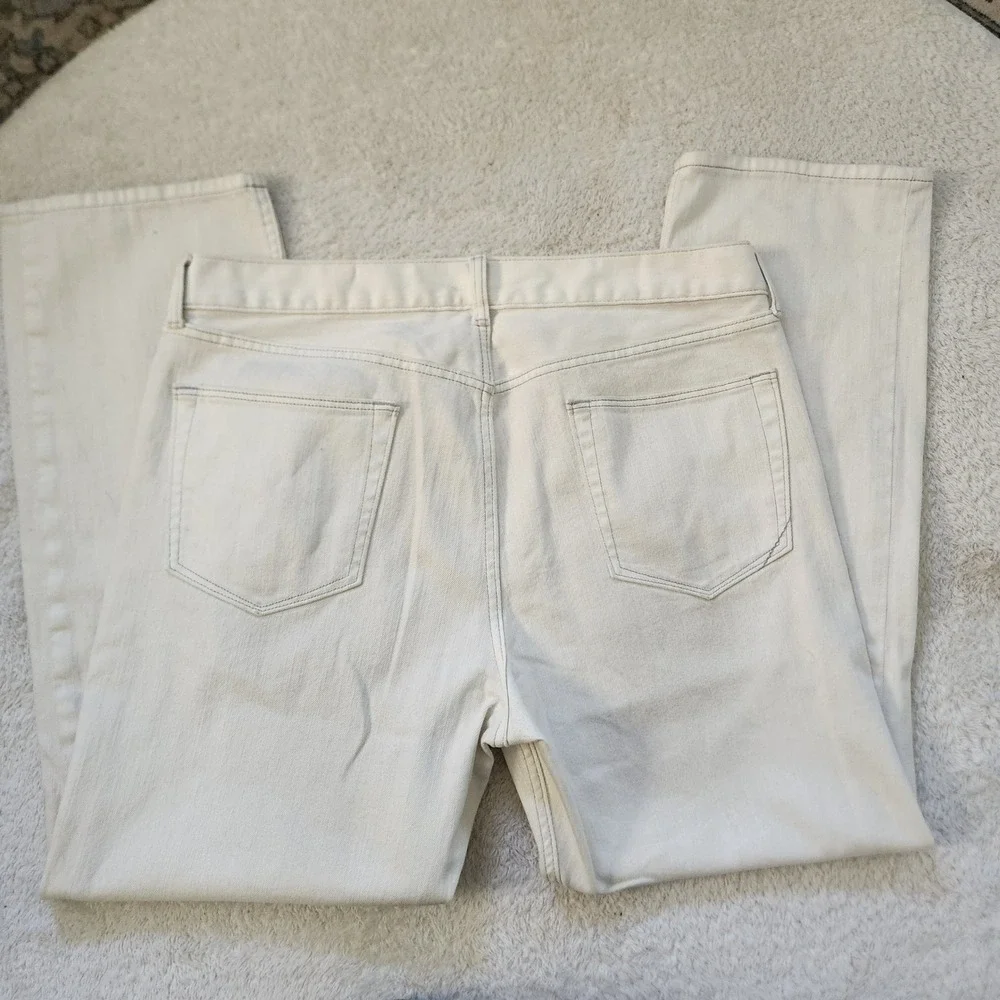 Banana Republic Mens Slim Fit Jeans 38x32 Off White Cream Denim Pants‎